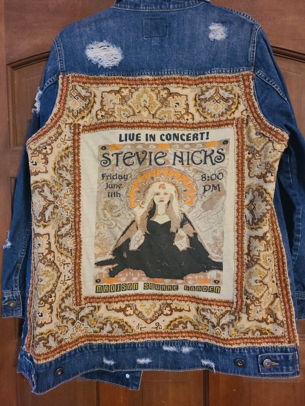 Stevie Nicks Custom Denim Jean Jacket Live Madison Square Garden Fits L & XL - Picture 12 of 14